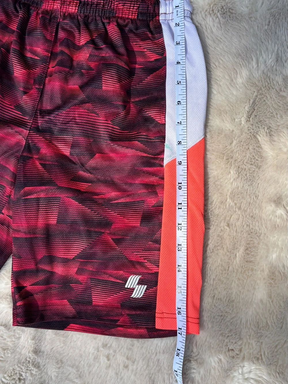Place Sport Boys Red Patterned Athletic Shorts